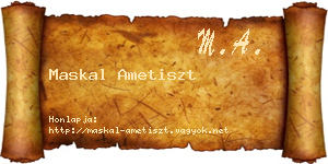 Maskal Ametiszt névjegykártya